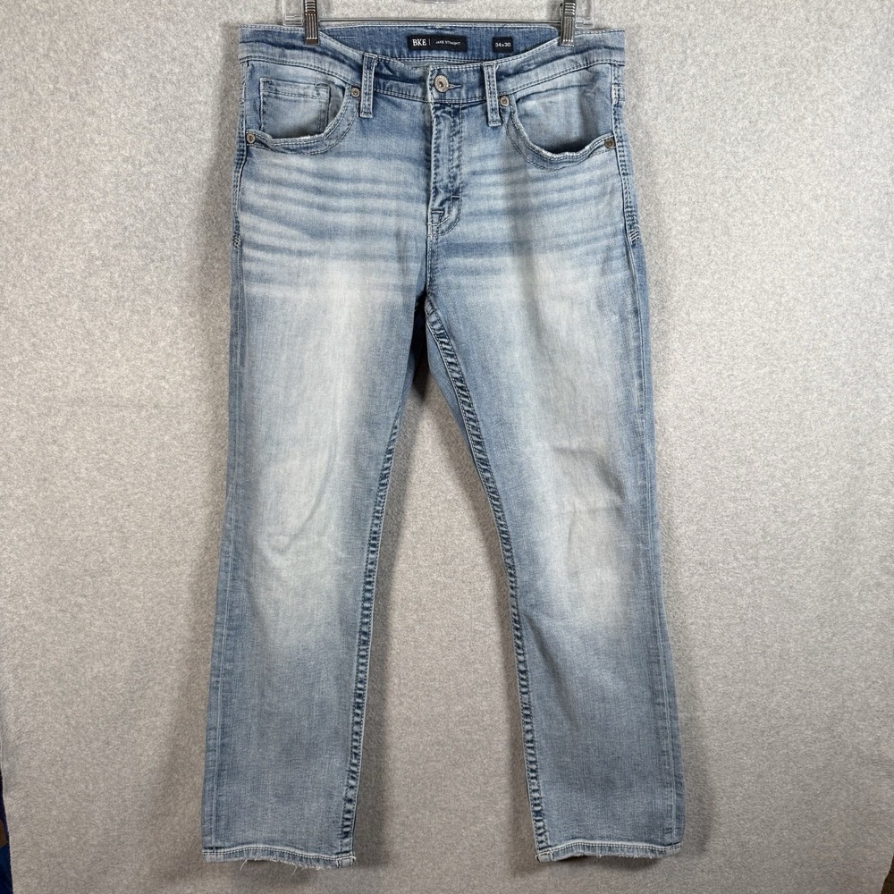 Bke Jake Straight Jeans Mens 34 X 29 Denim Pants Buckle